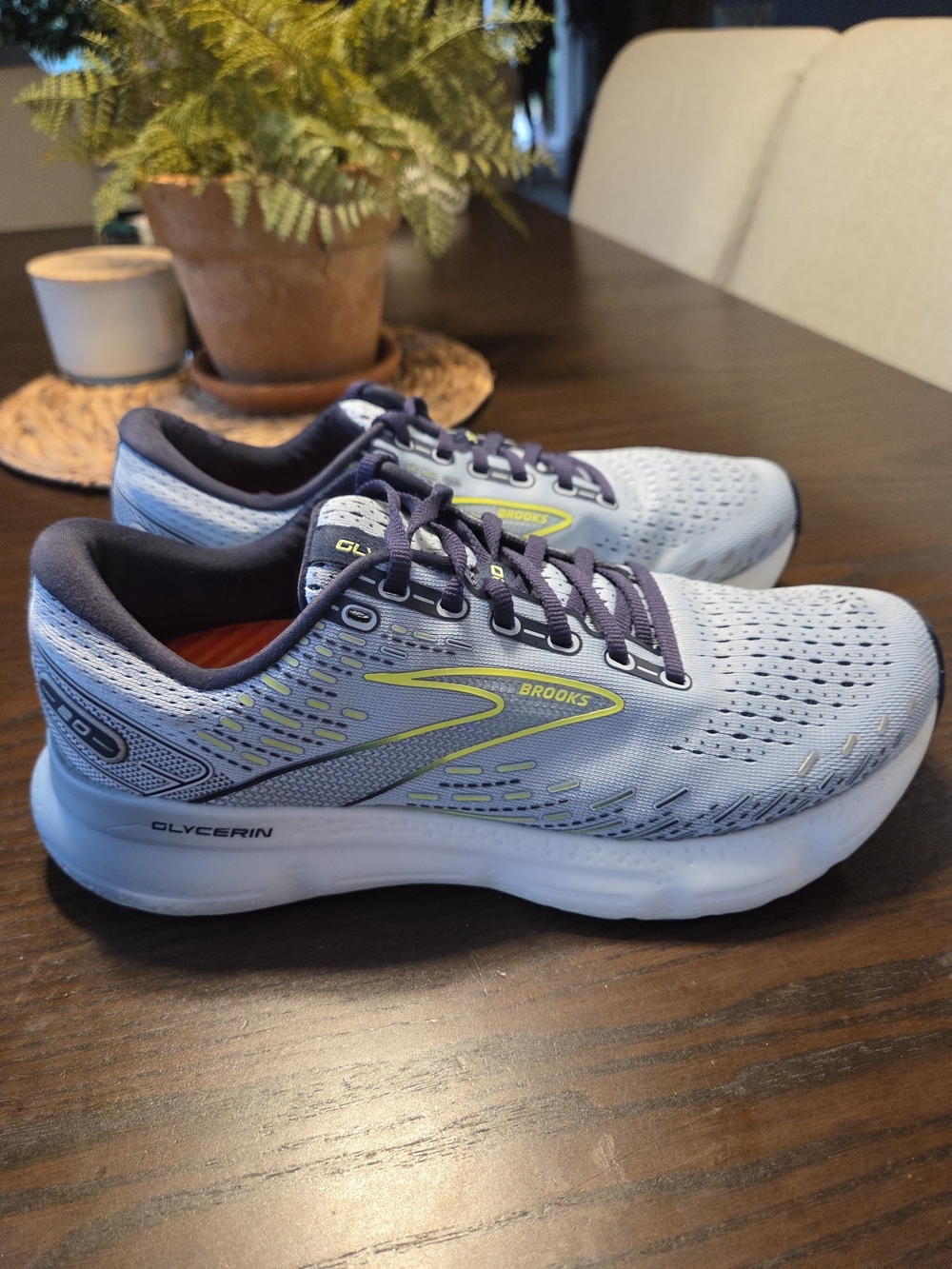 Brooks Glycerin 20 Women's Running Shoes Size 10.5 Blue Superfeet Orthotic
